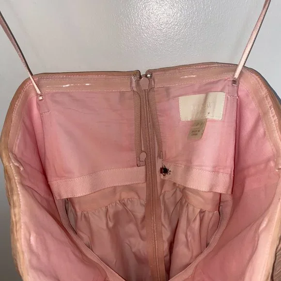 J Crew Nadia Strapless Silk Dress - Pink, Sz 2 - Picture 4 of 5